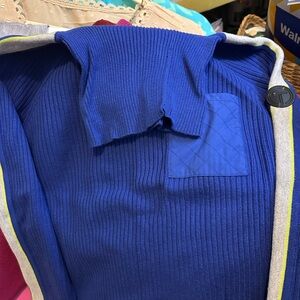 Talbots Women’s Vibrant Blue Zip-Up Sweater
